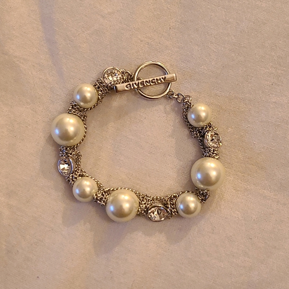 GIVENCHY Faux Pearl and Crystal Bracelet